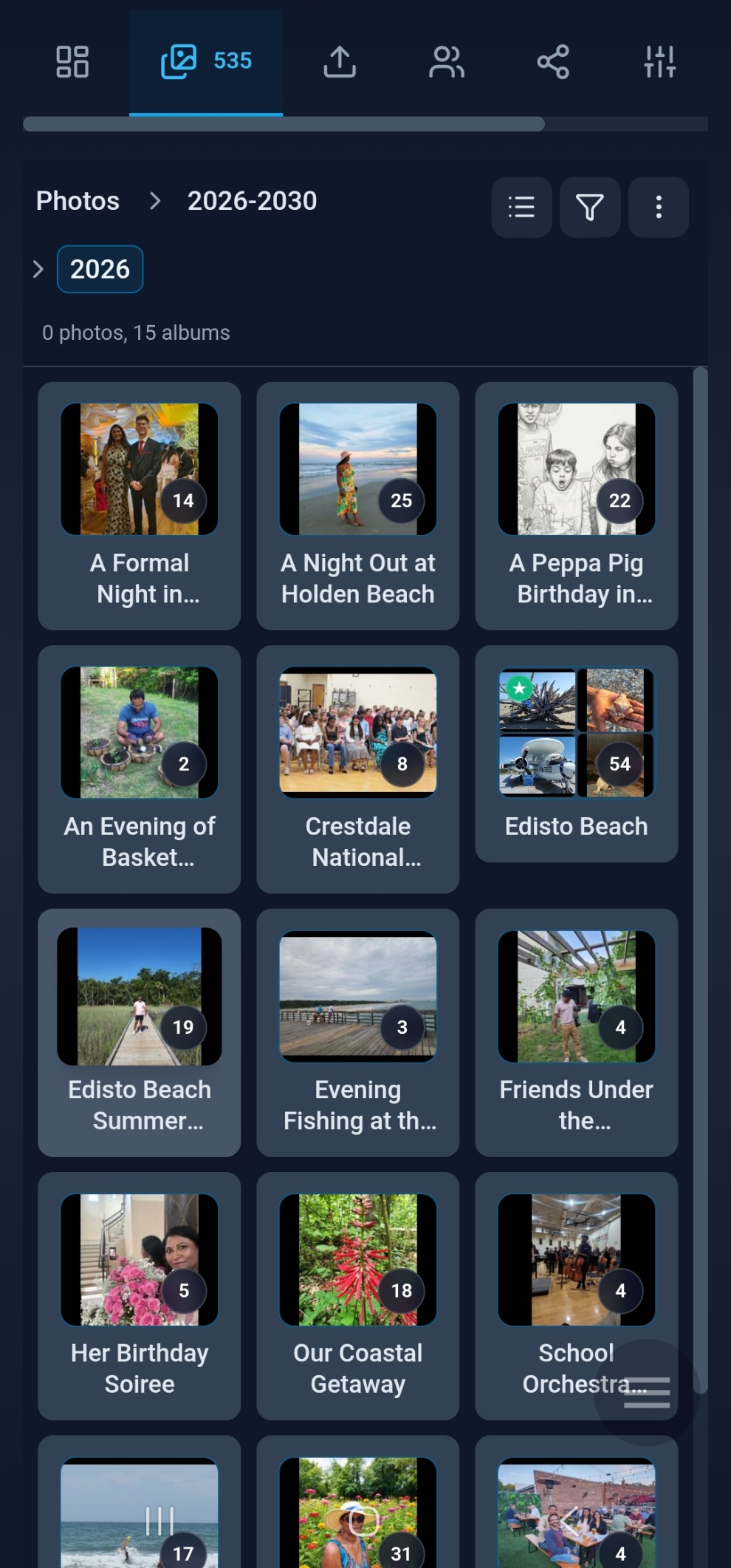 Library tab bar on mobile with icon-only tabs - screenshot pending