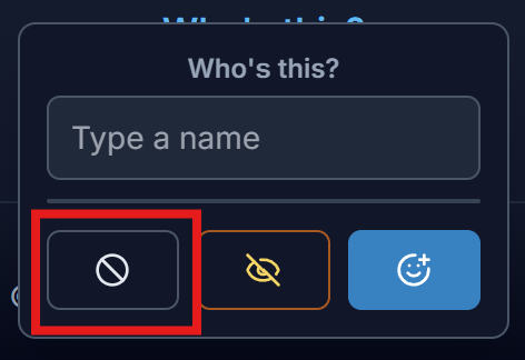 Not a face and Do not track buttons in People editor - screenshot pending