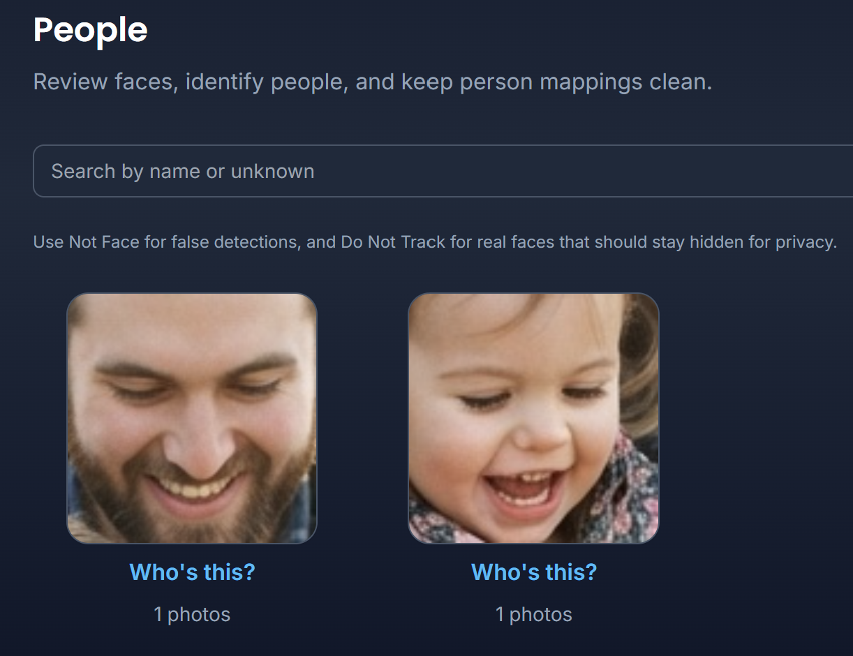 Unidentified Who's this face cluster card - screenshot pending