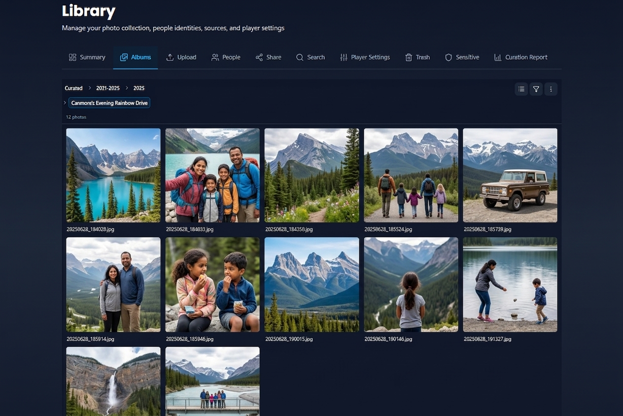 Library with Trash tab visible when deleted photos exist